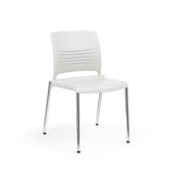KI Strive Four Leg Stack Chair | Arms or Armless | w/ Caster Option Guest Chair, Cafe Chair, Stack Chair KI Frame Color Chrome Shell Color Cottonwood 
