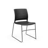 KI Strive High Density Stack Chair | Sled Base | Armless Guest Chair, Cafe Chair, Stack Chair, Classroom Chairs KI Frame Color Black Shell Color Black 