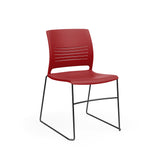 KI Strive High Density Stack Chair | Sled Base | Armless Guest Chair, Cafe Chair, Stack Chair, Classroom Chairs KI Frame Color Black Shell Color Cayenne 