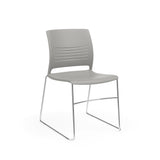 KI Strive High Density Stack Chair | Sled Base | Armless Guest Chair, Cafe Chair, Stack Chair, Classroom Chairs KI Frame Color Chrome Shell Color Warm Grey 