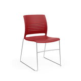 KI Strive High Density Stack Chair | Sled Base | Armless Guest Chair, Cafe Chair, Stack Chair, Classroom Chairs KI Frame Color Silver Shell Color Cayenne 