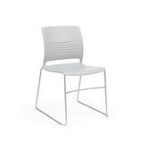 KI Strive High Density Stack Chair | Sled Base | Armless Guest Chair, Cafe Chair, Stack Chair, Classroom Chairs KI Frame Color Silver Shell Color Cool Grey 