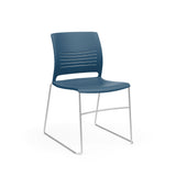 KI Strive High Density Stack Chair | Sled Base | Armless Guest Chair, Cafe Chair, Stack Chair, Classroom Chairs KI Frame Color Silver Shell Color Sky Blue 