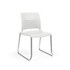 KI Strive Sled Base Chair | Stacking | Arms or Armless Guest Chair, Cafe Chair, Stack Chair, Classroom Chairs KI Frame Color Chrome Shell Color Cottonwood 
