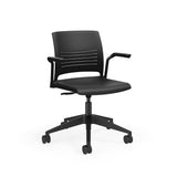 KI Strive Task Chair | 5 Star Base | Arm or Armless Light Task Chair, Conference Chair, Computer Chair, Teacher Chair, Meeting Chair KI Cantilever Arm Shell Color Black 