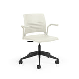 KI Strive Task Chair | 5 Star Base | Arm or Armless Light Task Chair, Conference Chair, Computer Chair, Teacher Chair, Meeting Chair KI Cantilever Arm Shell Color Wet Sand 