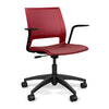 Lumin Light Task Chair with Fixed Arms Office Chair, Conference Chair, Computer Chair, Teacher Chair, Meeting Chair SitOnIt Red Plastic Vinyl Color Ruby 