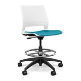 Lumin Light Task Stool Armless with Vinyl Seat Stools SitOnIt Arctic Plastic Vinyl Color Antigua 