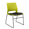 Lumin Wire Rod Guest Chair - Vinyl Seat Guest Chair, Cafe Chair, Stack Chair SitOnIt Apple Plastic Vinyl Color Onyx Black Frame