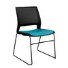 Lumin Wire Rod Guest Chair - Vinyl Seat Guest Chair, Cafe Chair, Stack Chair SitOnIt Black Plastic Vinyl Color Antigua Black Frame
