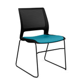 Lumin Wire Rod Guest Chair - Vinyl Seat Guest Chair, Cafe Chair, Stack Chair SitOnIt Black Plastic Vinyl Color Antigua Black Frame