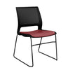 Lumin Wire Rod Guest Chair - Vinyl Seat Guest Chair, Cafe Chair, Stack Chair SitOnIt Black Plastic Vinyl Color Ruby Black Frame