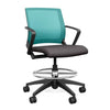 Movi Light Task Stool - Black Frame Stools SitOnIt Fabric Color Kiss Mesh Color Aqua 