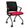 Movi Nester Chair - Black Frame Nesting Chairs SitOnIt Fabric Color Fire Mesh Color Onyx 