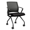 Movi Nester Chair - Black Frame Nesting Chairs SitOnIt Fabric Color Licorice Mesh Color Nickel 