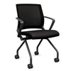 Movi Nester Chair - Black Frame Nesting Chairs SitOnIt Fabric Color Licorice Mesh Color Onyx 