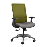 Novo Highback Office Chair Office Chair, Conference Chair, Computer Chair, Teacher Chair, Meeting Chair SitOnIt Fabric Color Fossil Mesh Color Apple Swivel Tilt