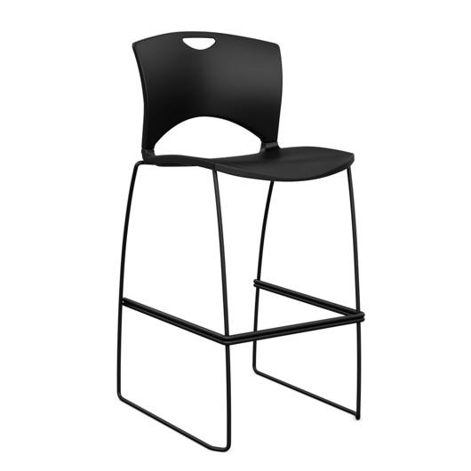 OnCall Stool with No Arms - Bar Height Stools SitOnIt Black Plastic 30