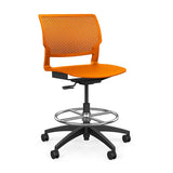 Orbix Task Stool Plastic Shell Stools SitOnIt Plastic Color Tangerine 