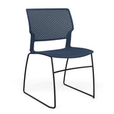 Orbix Wire Rod Chair Plastic Shell Guest Chair, Cafe Chair, Stack Chair SitOnIt Armless Frame Color Black Plastic Color Navy