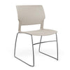 Orbix Wire Rod Chair Plastic Shell Guest Chair, Cafe Chair, Stack Chair SitOnIt Armless Frame Color Chrome Plastic Color Latte