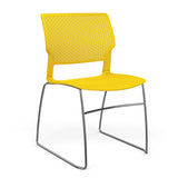 Orbix Wire Rod Chair Plastic Shell Guest Chair, Cafe Chair, Stack Chair SitOnIt Armless Frame Color Chrome Plastic Color Lemon