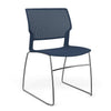 Orbix Wire Rod Chair Plastic Shell Guest Chair, Cafe Chair, Stack Chair SitOnIt Armless Frame Color Chrome Plastic Color Navy