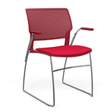 Orbix Wire Rod Chair Upholstered Seat Fixed Arm Guest Chair, Cafe Chair, Stack Chair SitOnIt 