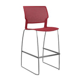 Orbix Wire Rod Stool Plastic Shell Stools SitOnIt Frame Color Chrome Plastic Color Red 