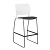 Orbix Wire Rod Stool Upholstered Seat Stools SitOnIt Frame Color Black Plastic Color Arctic Fabric Color Chai