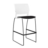 Orbix Wire Rod Stool Upholstered Seat Stools SitOnIt Frame Color Black Plastic Color Arctic Fabric Color Peppercorn