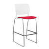 Orbix Wire Rod Stool Upholstered Seat Stools SitOnIt Frame Color Chrome Plastic Color Arctic Fabric Color Fire