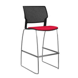 Orbix Wire Rod Stool Upholstered Seat Stools SitOnIt Frame Color Chrome Plastic Color Black Fabric Color Fire