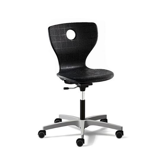 PantoMove Lupo Height Adjustable Chair Classroom Chairs VS America Adjustable from 16 1/2” – 21 1/2” Black Grey Hard (Carpet)