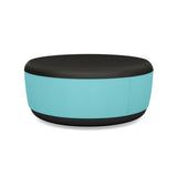 Pasea Large Round Ottoman Ottoman SitOnIt Fabric Color Onyx Fabric Color Aqua 