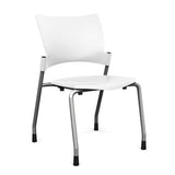 Relay Four Leg Chair Guest Chair, Cafe Chair, Stack Chair, Classroom Chairs SitOnIt Arctic Plastic Silver Frame Armless