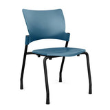 Relay Four Leg Chair Guest Chair, Cafe Chair, Stack Chair, Classroom Chairs SitOnIt Lagoon Plastic Black Frame Armless
