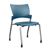 Relay Four Leg Chair Guest Chair, Cafe Chair, Stack Chair, Classroom Chairs SitOnIt Lagoon Plastic Silver Frame Armless