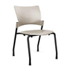 Relay Four Leg Chair Guest Chair, Cafe Chair, Stack Chair, Classroom Chairs SitOnIt Latte Plastic Black Frame Armless