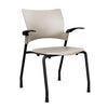 Relay Four Leg Chair Guest Chair, Cafe Chair, Stack Chair, Classroom Chairs SitOnIt Latte Plastic Black Frame Fixed Arms