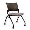 Relay Nester Chair - Black Frame, Fabric Seat Nesting Chairs SitOnIt Chocolate Plastic Fabric Color Carbon Armless