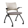 Relay Nester Chair - Black Frame, Fabric Seat Nesting Chairs SitOnIt Latte Plastic Fabric Color Carbon Fixed Arms