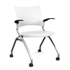 Relay Nester Chair Nesting Chairs SitOnIt Arctic Plastic Silver Frame Fixed Arms