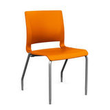 Rio 4 Leg Guest Chair Guest Chair, Stack Chair SitOnIt Tangerine Plastic No Arms Silver Frame