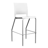 Rio 4 Leg Stool Stools SitOnIt Arctic Plastic 30" Bar Height Silver Frame