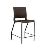 Rio 4 Leg Stool Stools SitOnIt Chocolate Plastic 24" Counter Height Black Frame