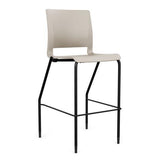 Rio 4 Leg Stool Stools SitOnIt Latte Plastic 30" Bar Height Black Frame