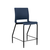 Rio 4 Leg Stool Stools SitOnIt Navy Plastic 24" Counter Height Black Frame