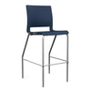 Rio 4 Leg Stool Stools SitOnIt Navy Plastic 30" Bar Height Silver Frame