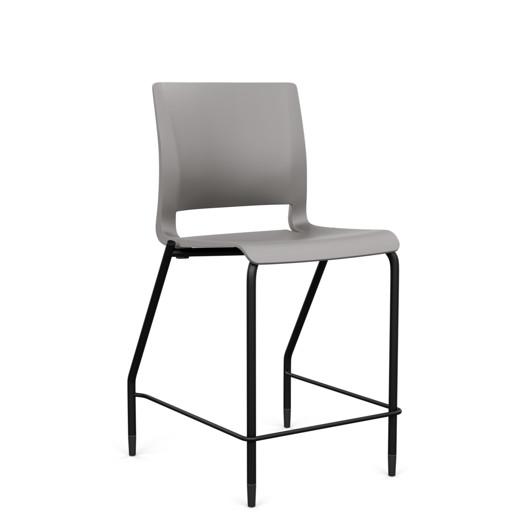 Rio 4 Leg Stool Stools SitOnIt Sterling Plastic 24" Counter Height Black Frame